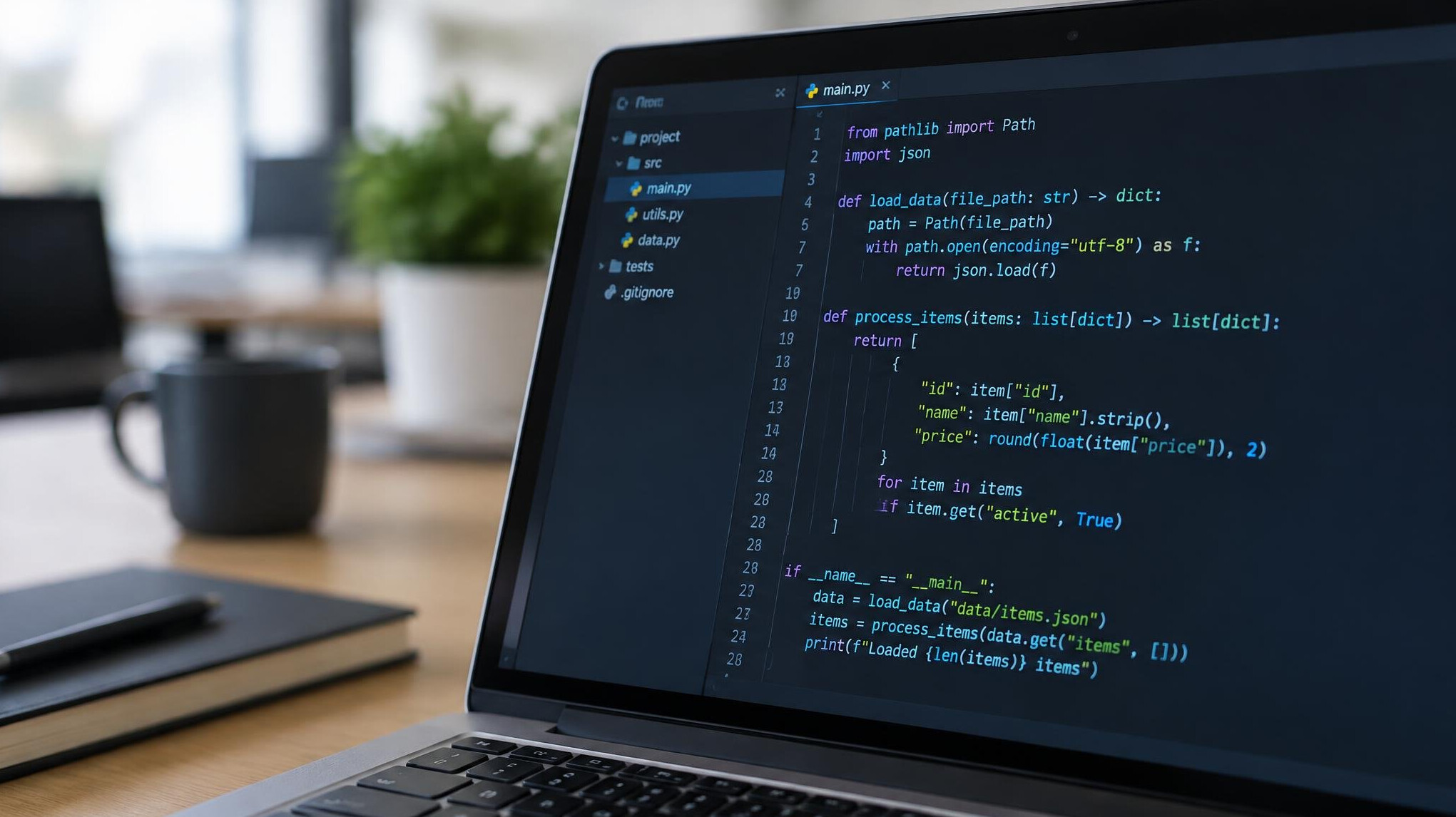 Laptop screen displaying lines of programming code