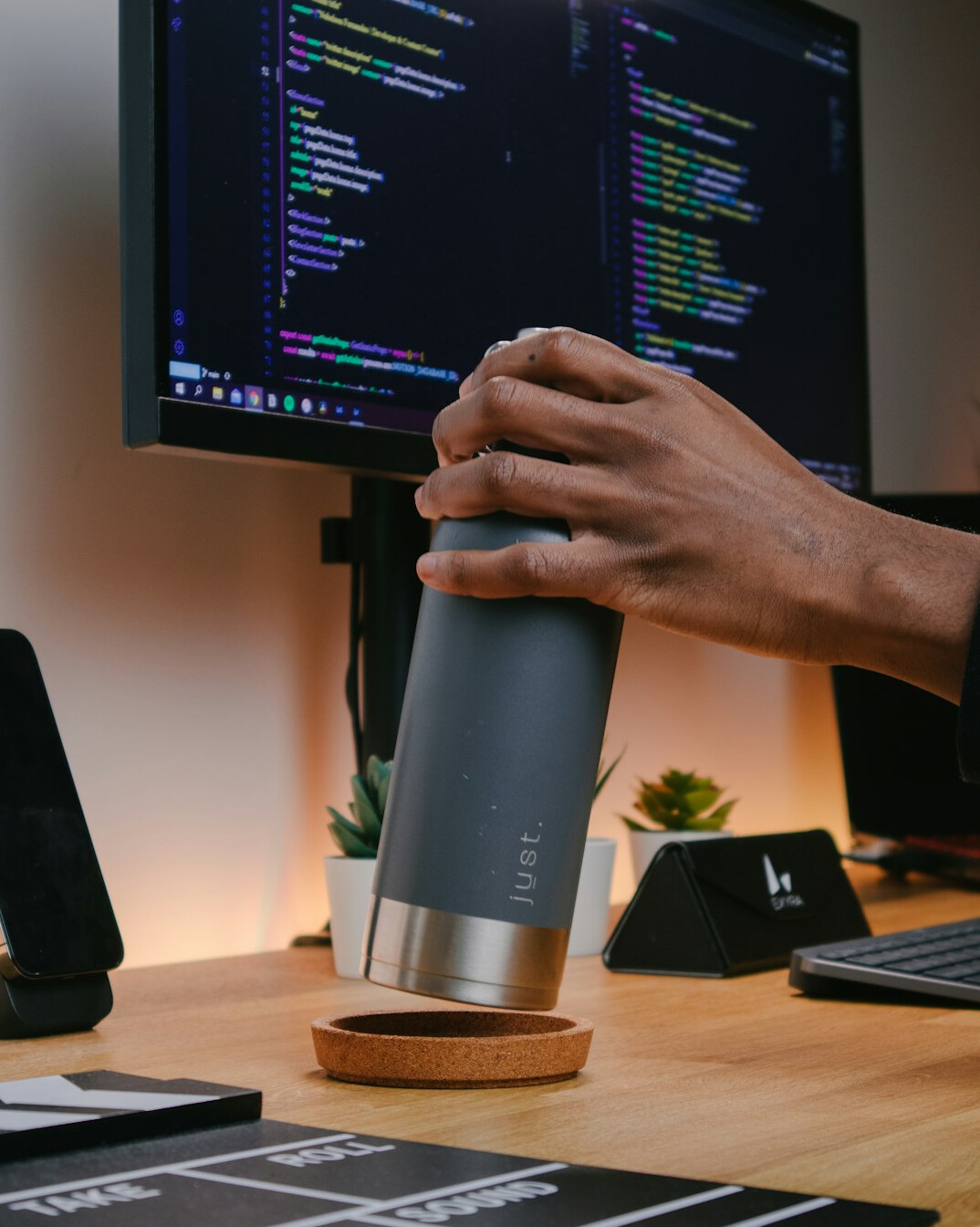 corporate programmer at workstation