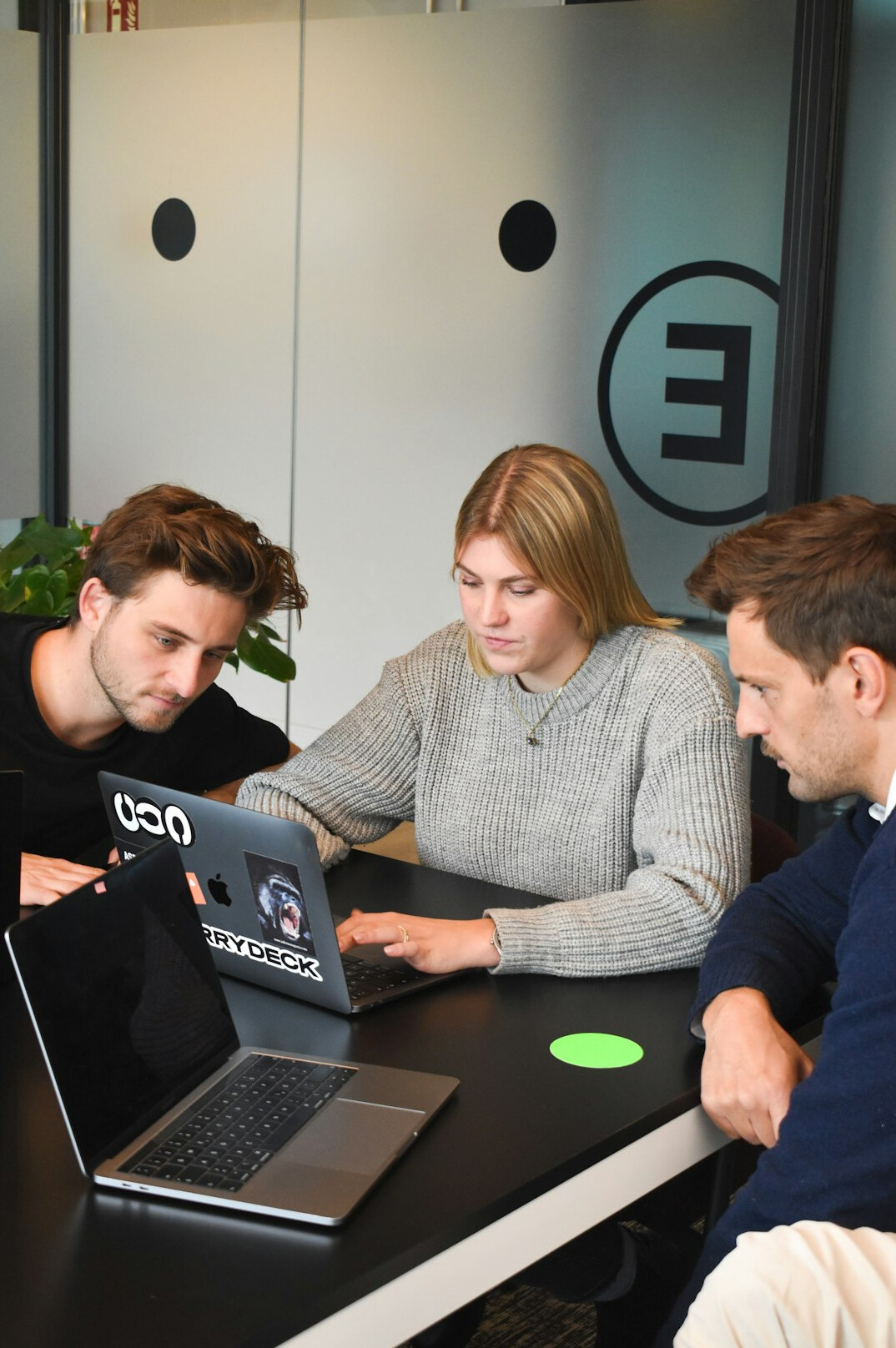 corporate team in programming workshop