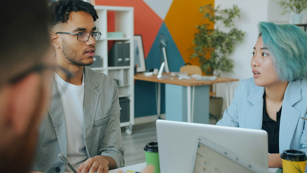 diverse business team discussing
